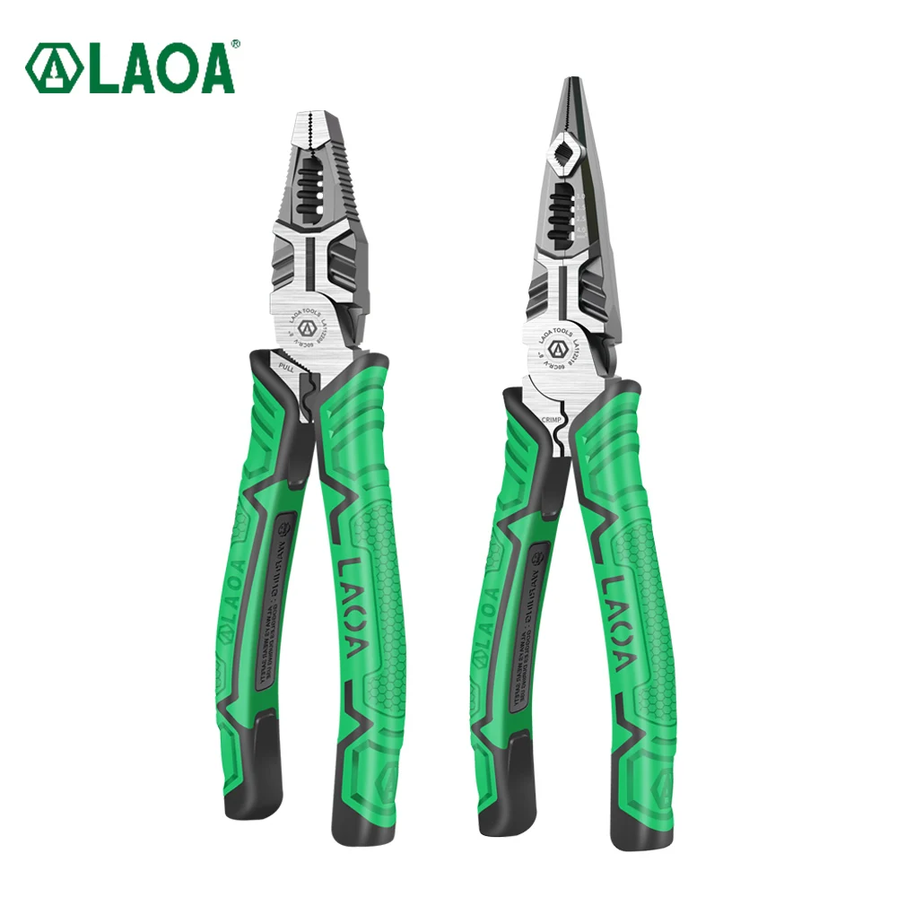 LAOA Needle Nose Pliers Hard Steel Wire Cutters Long Nose Wire Stripping Terminal Crimping Multifunctional Hand Tools