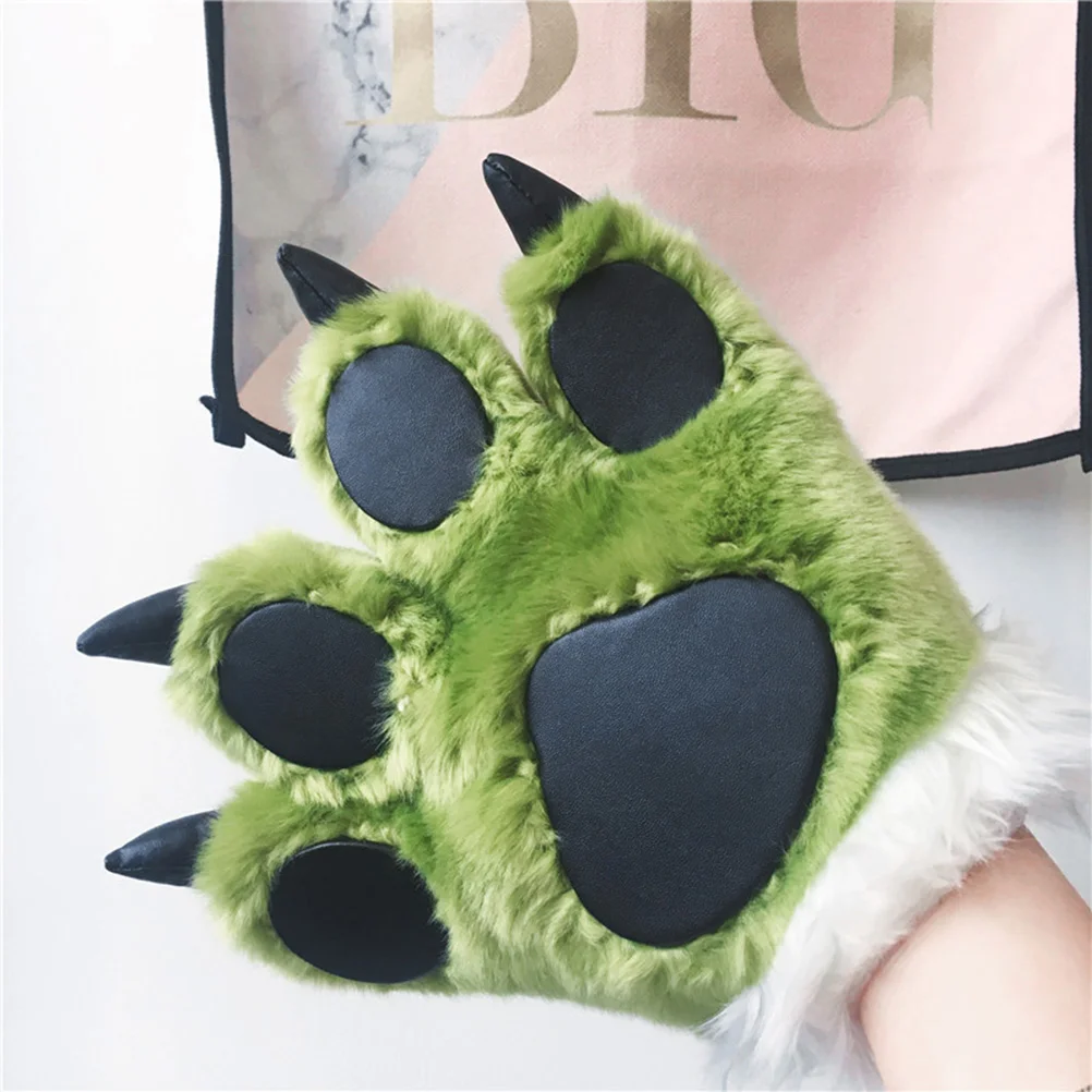 Gloves Palm Paw Animal Animals Plushclaw Glove Paws Cat Tiger Costume Cosplay Cartoon Bear Simulation Furry Mittens Winter