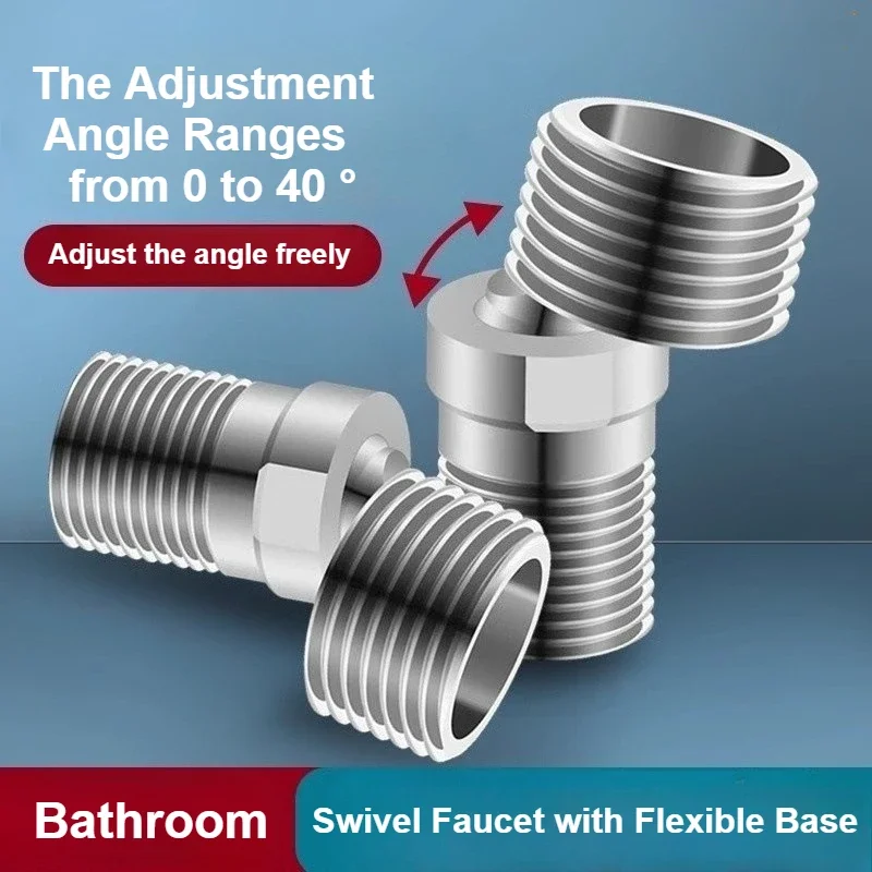 การปรับมุมเท้าโค้งสแตนเลส 360 °   อะแดปเตอร์ก๊อกน้ําฝักบัวติดผนังมุมสกรูประหลาดแบบหมุนได้
