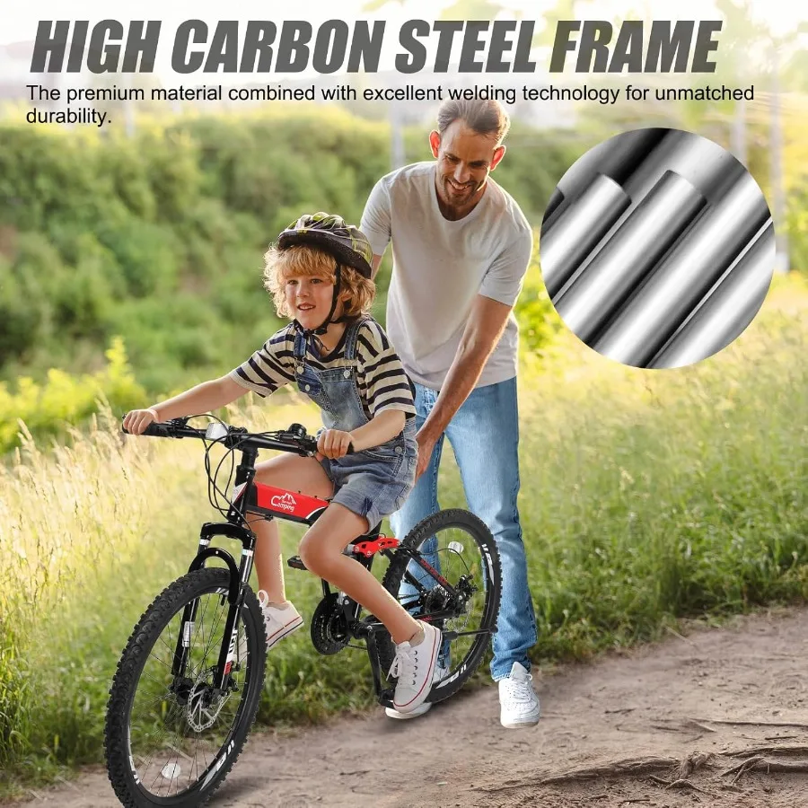 24 26 27.5 بوصة دراجات قابلة للطي للبالغين 21 سرعة دراجة هوائية جبلية دراجة الكبار مع إطار فولاذي عالي الكربون تعليق كامل دوا #2