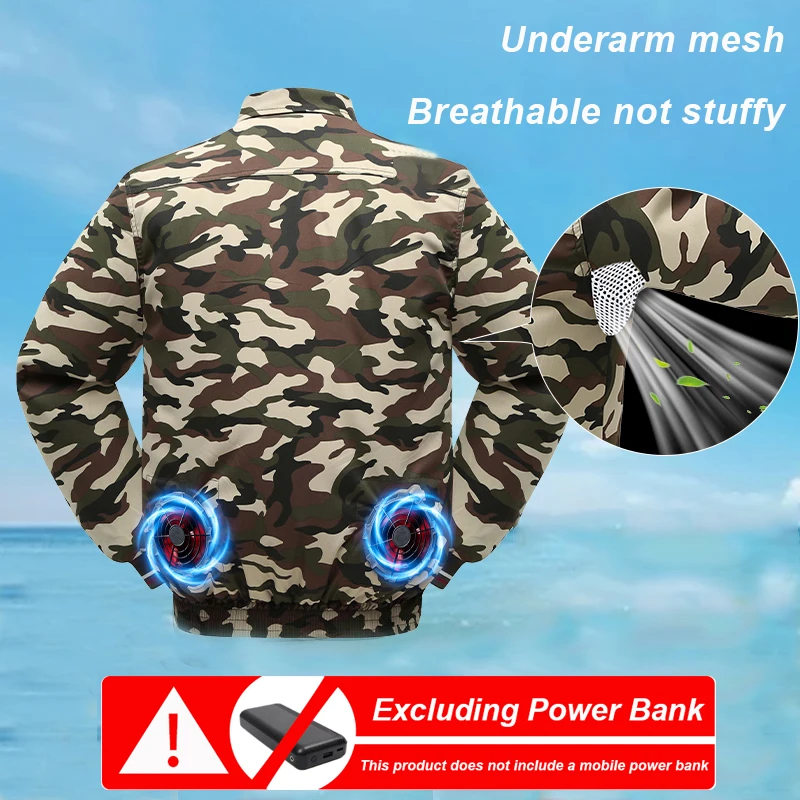 New Loose Summer Heatstroke Prevention Fan Jacket For Men'S Outdoor Construction Site Work Cooling Coat