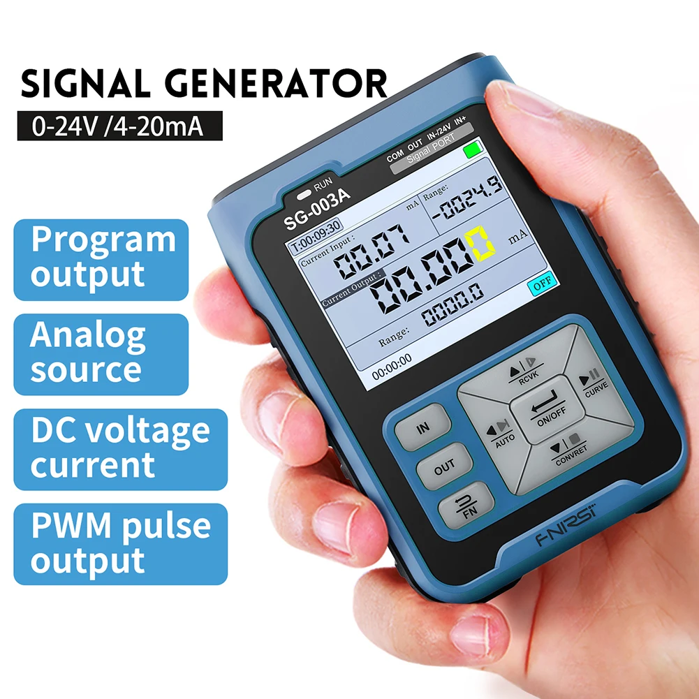 SG-003A Signal Generator PWM Pulse Output TFT LCD Display 0-10V 4-20mA Adjustable Current-Voltage Simulator With 4 Test Clips