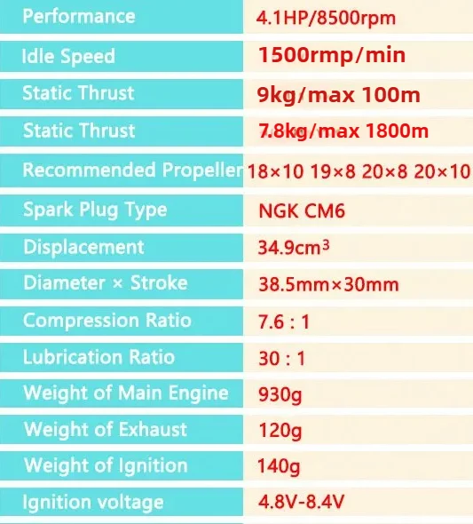 DLE35RA Original GAS Gasoline / Petrol 35cc Engine For RC Airplane Model Parts DLE35RA Two Strokes Single Cylinder Rear Exhaust