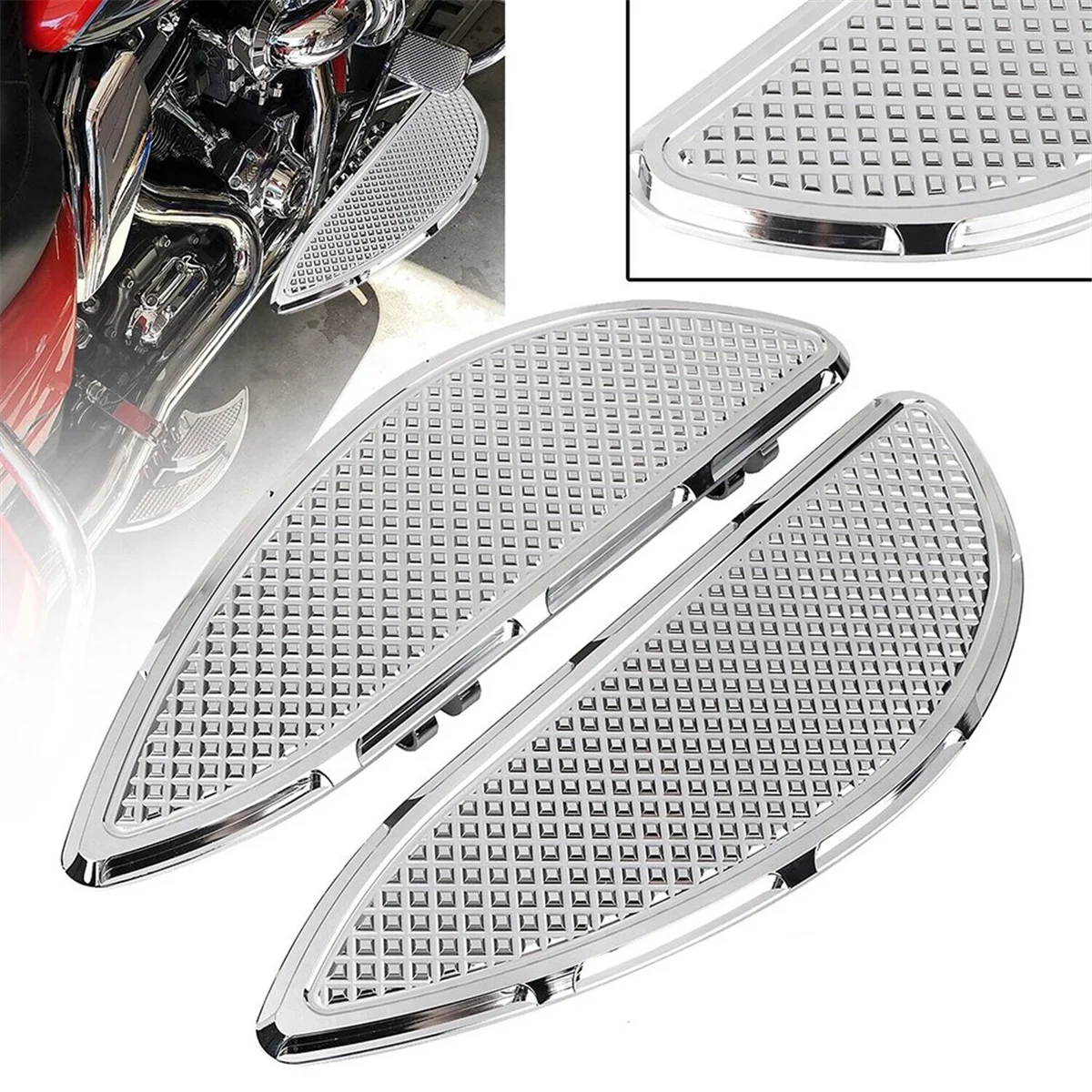 Chrome Driver Stretched Floorboards Foot Board for Harley Touring Fat Boy