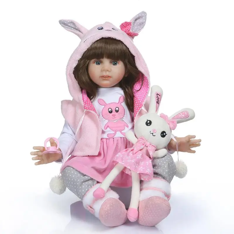 

60CM Soft Silicone Cloth Body Girl Baby Doll Baby Toddler Lifelike Boneca Children Birthday Gift Toy Brinquedos Drop Shipping