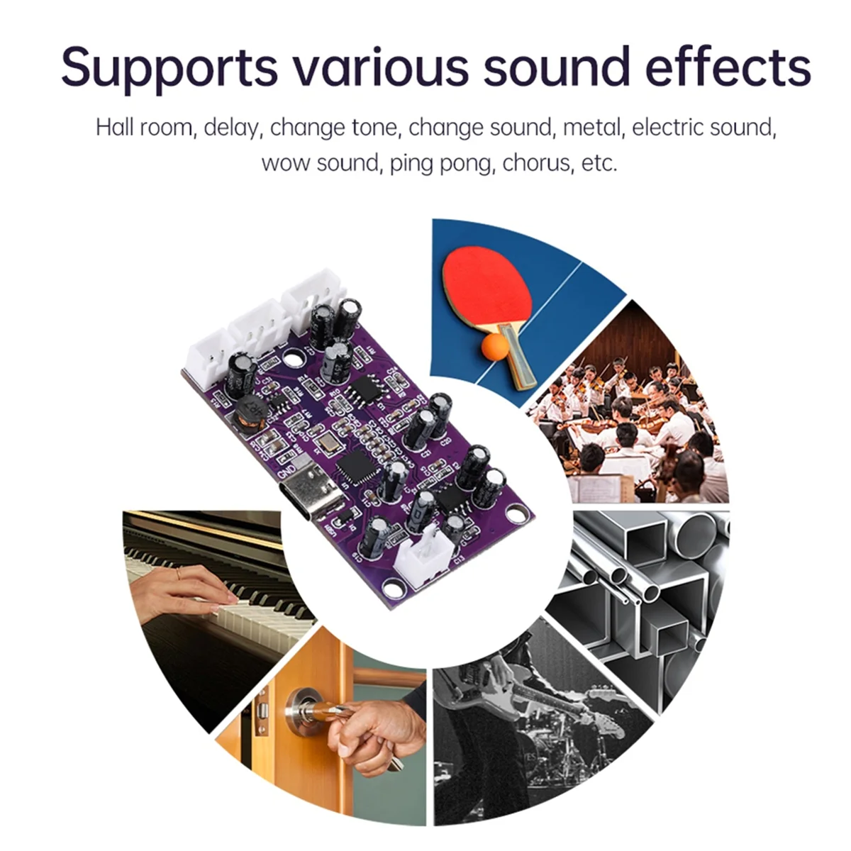 For DSP Digital Reverb Circuit Module Voice Changer Eq Howling Control Frequency Shifter Effect Mixer Sound Effects