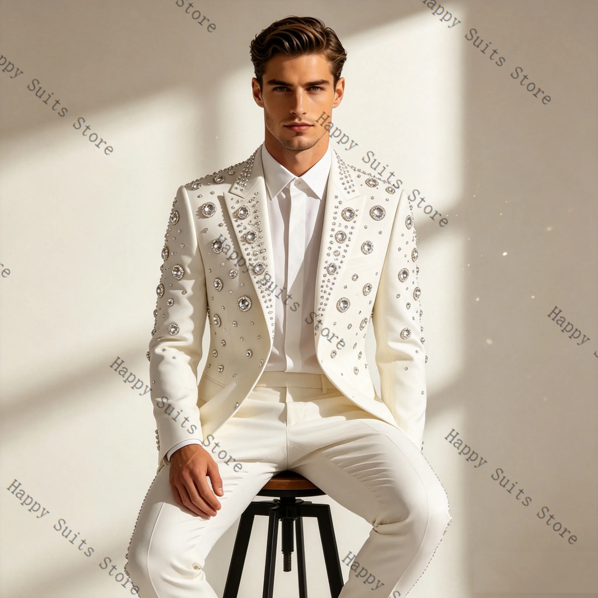 Kristallen Witte Mannen Pak Se - Formal Wear Jersey For Men recensie en prijs