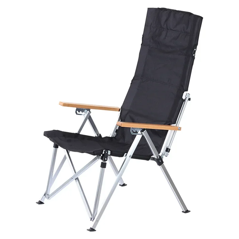 

For Outdoor Portable Ultra Light Aluminum Alloy Folding Four-speed Pull-back Lounge Chair Camping Beach Leisure Fishing Chair