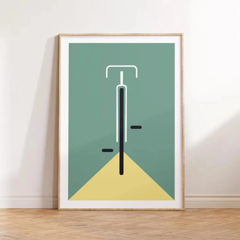 Cyclist Canvas Painting Minimalist Cycling Wall Art Poster Print Bike Modern Pictures for Living Room Decor Bicycle Lover Gift