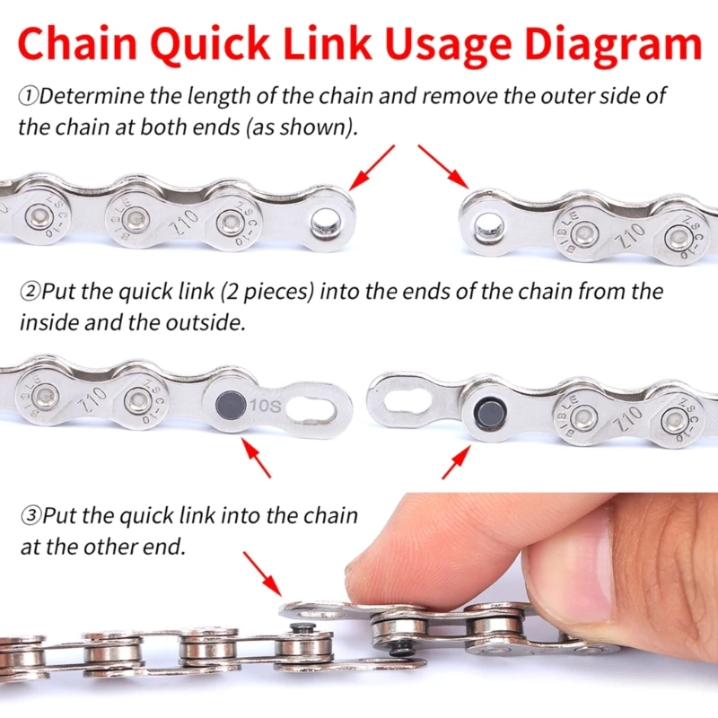 Rantai untuk Alat Sepeda, Alat Perbaikan Pemeliharaan Tautan Cepat Tautan Utama & Alat Rantai Sepeda DropShipping