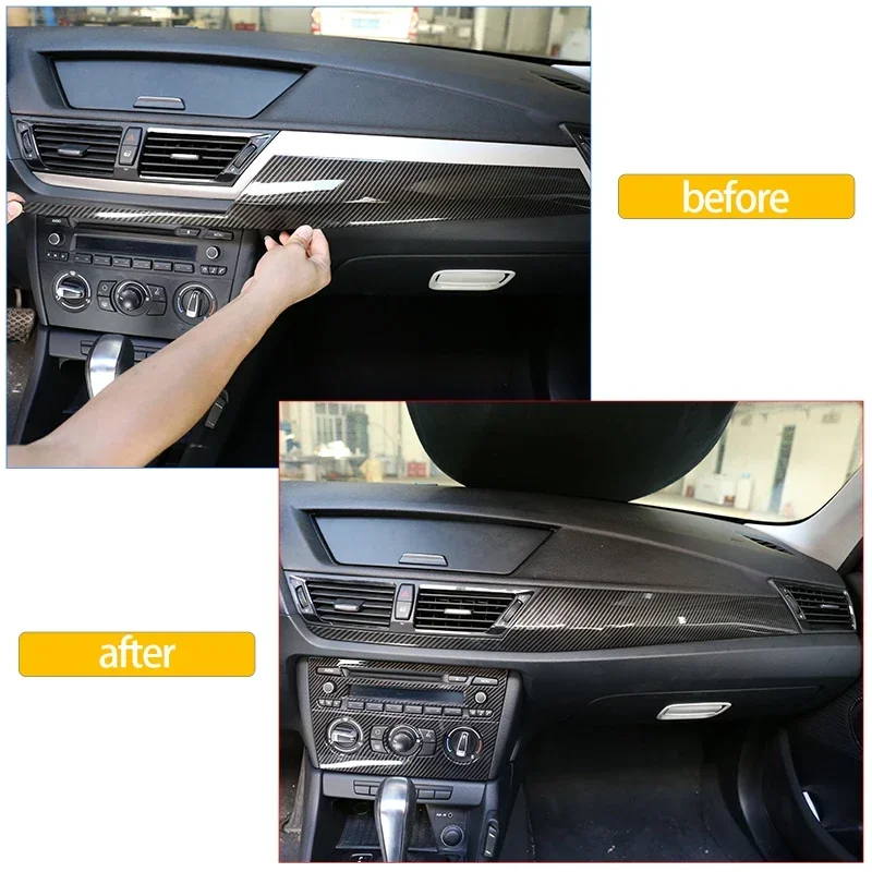 

For BMW X1 E84 2011-2015 ABS carbon fiber car center console decorative panel cover sticker car interior accessories LHD