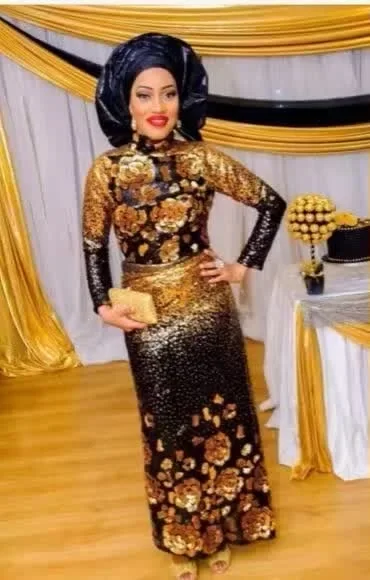 

African Popular French Lace / Net Lace / Cord Embroidery Lace Fabric With Nice Sequins For Wedding Dress L896