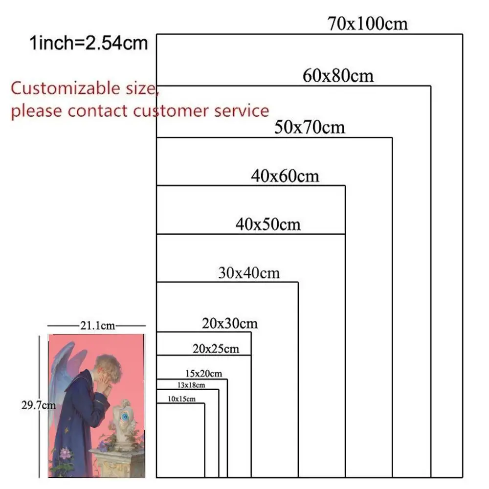 

Poster HD Anime Hot Theme Singer/OST/Movie-Waterproof Self-Stick Home Decor Angel Digital art cool