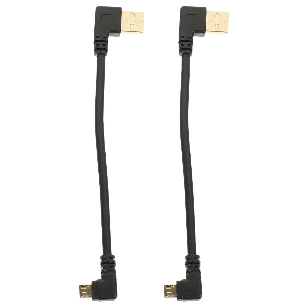 

2 Pcs Micro USB Cable Right Angle to Lead 90 Degree Rubber Male Adapter Breakage Prevention