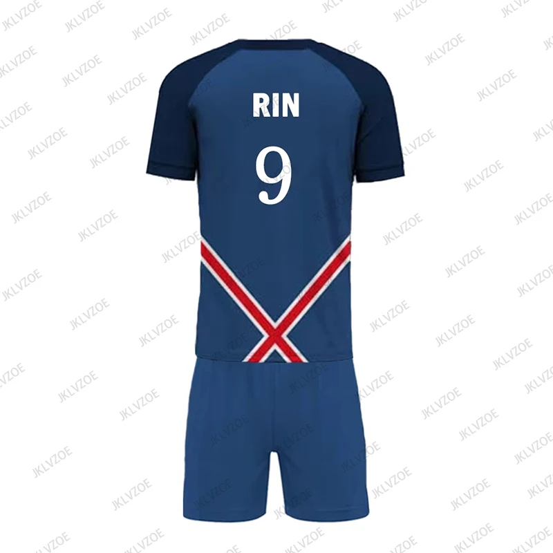 انمي ياباني الأزرق قفل P.X.G جيرسي زي كرة القدم رين شيدو ثلاثية الأبعاد طباعة الرجال تي شيرت + مجموعة تي شيرتات قصيرة للأطفال الرياضة عادية الاطفال/الكبار دعوى