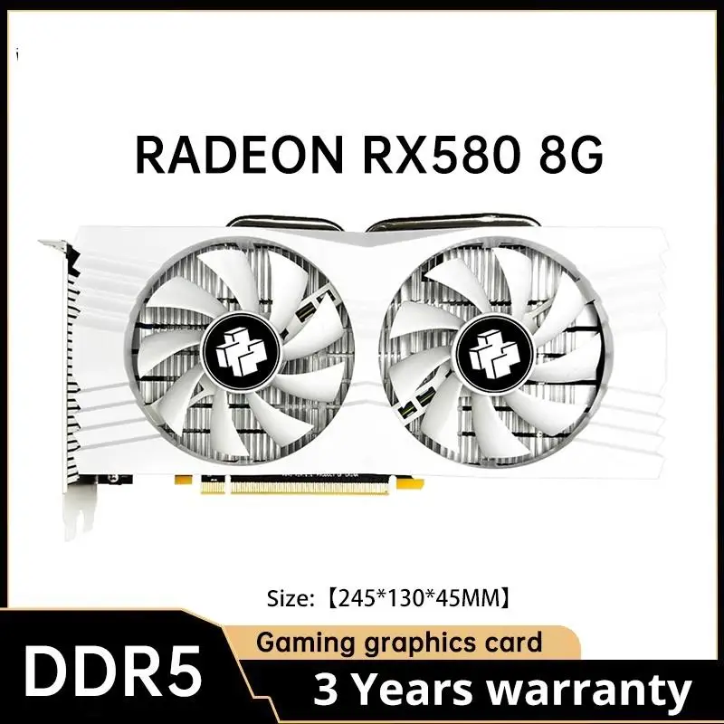 Good AMD Radeon RX580 2048SP 8G Graphics Card GDDR5 Video Memory 256Bit Gaming Card DP Direx12 Desktop Computer Components