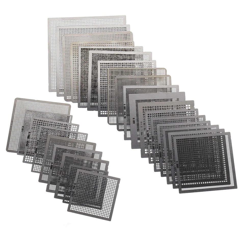 27Pcs /16pcs/10pcs BGA general template Universal Direct Heated Stencils For SMT SMD Chip Rpair and easy support