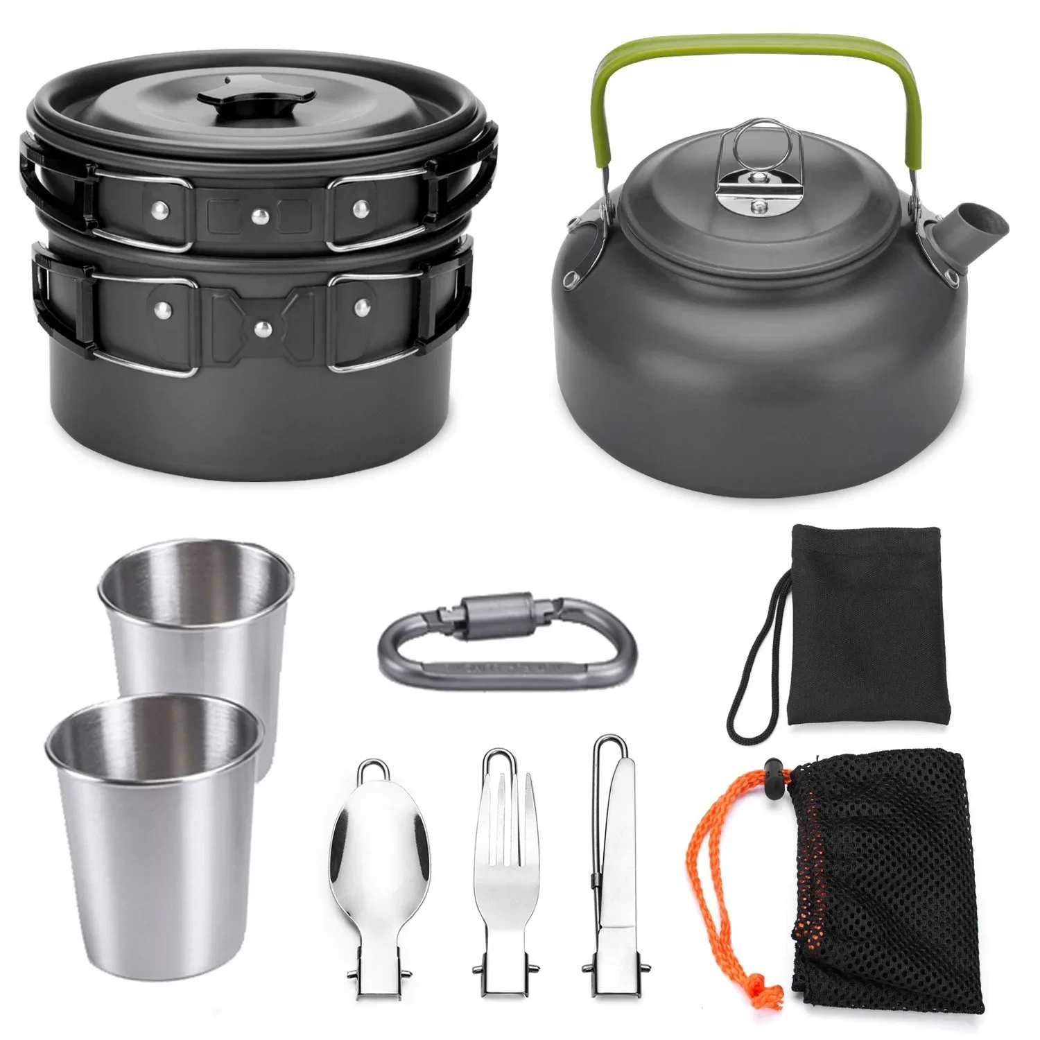 

Camping Cookware Set Outdoor aluminum lightweight equipment Camping cooking kit Travel Hiking relaxing easy to carry