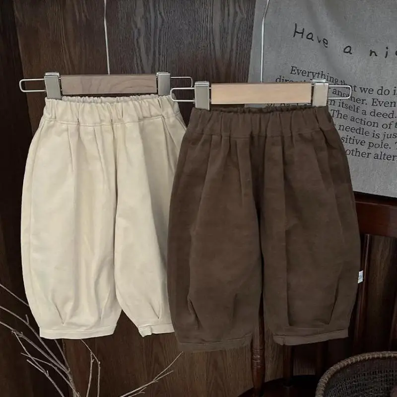 

2025 Autumn New Baby Loose Trousers Cotton Girls Lantern Pants Solid Infant Boys Versatile Casual Pants Kids Toddler Clothes