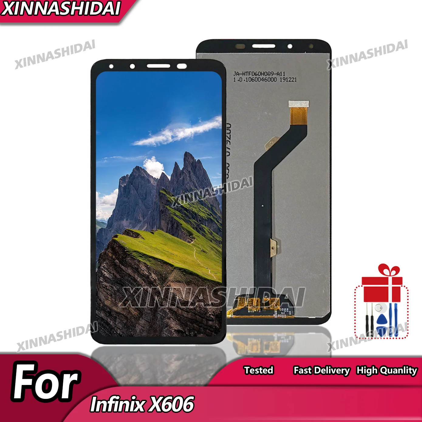 6.82 "جديد ل انفينيكس X606 شاشة الكريستال السائل مجموعة المحولات الرقمية لشاشة تعمل بلمس لوحة زجاجية X606 استبدال