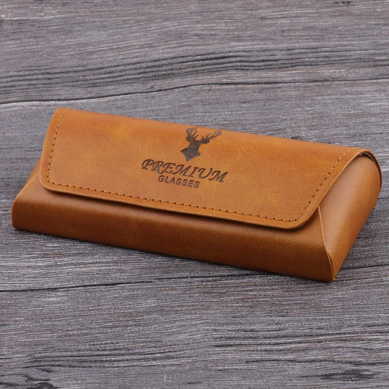 Vintage Leather Eyeglasses Case, Magnetic Closure Sunglasses Box, Anti-Scratch Eyewear Holder, Portable Retro Glasses Storage fo