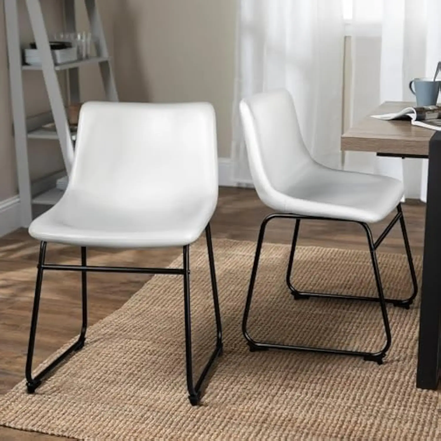 

Dining Chairs,Faux Leather Dining Chairs Set of 2,18 Inch Kitchen & Dining Room Chairs,Modern Armless Dining Chairs with Back