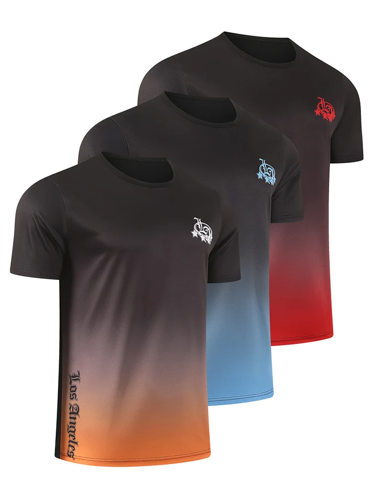 AliExpress NONE 3/1 piece summer men's quick drying sports cycling breathable T-shirt, comfortable plus size round neck short sleeved casual top