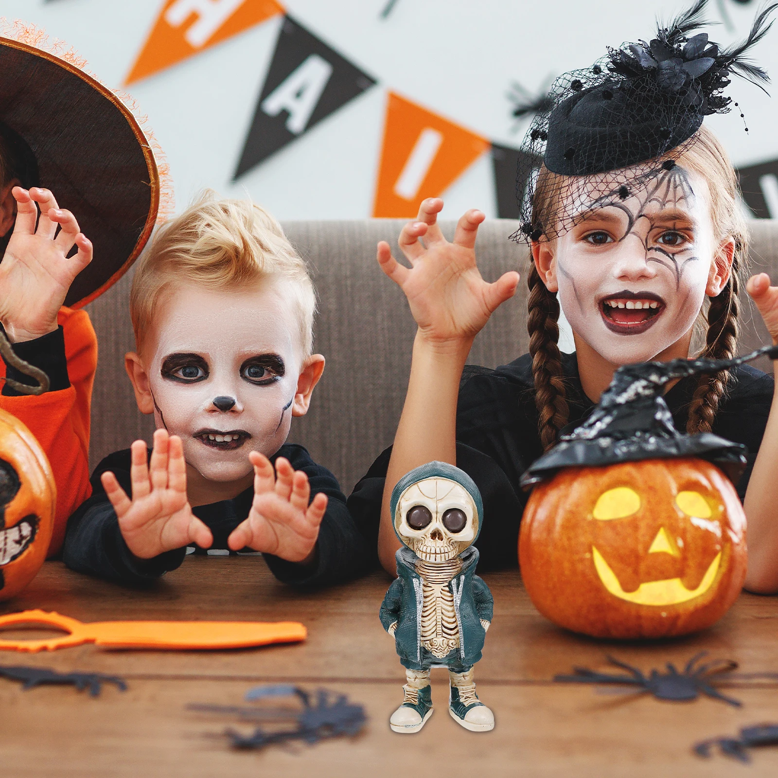 Scheletri di figurine a forma di osso Simulazione di Halloween Soldato Scultura Ornamenti Decorazioni per interni