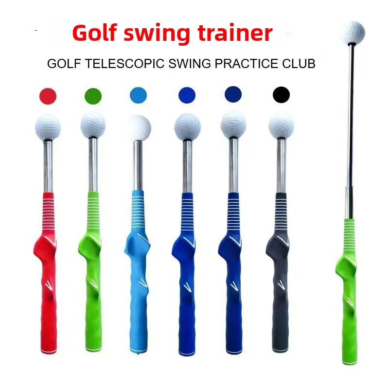عصا تدريب أرجوحة الجولف - مدرب قابل للسحب يساعد للمبتدئين في المحاذاة وتصحيح الإيماءات وتدريب المعصم #5