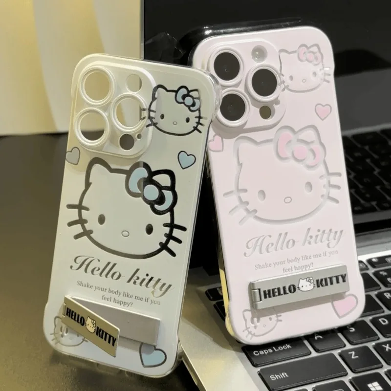 

New Kawaii Sanrio Hello Kitty Borderless Stand High Beauty Ultra Thin Phone Case Suitable for iPhone 16 15 14 12 13 11 Pro Max