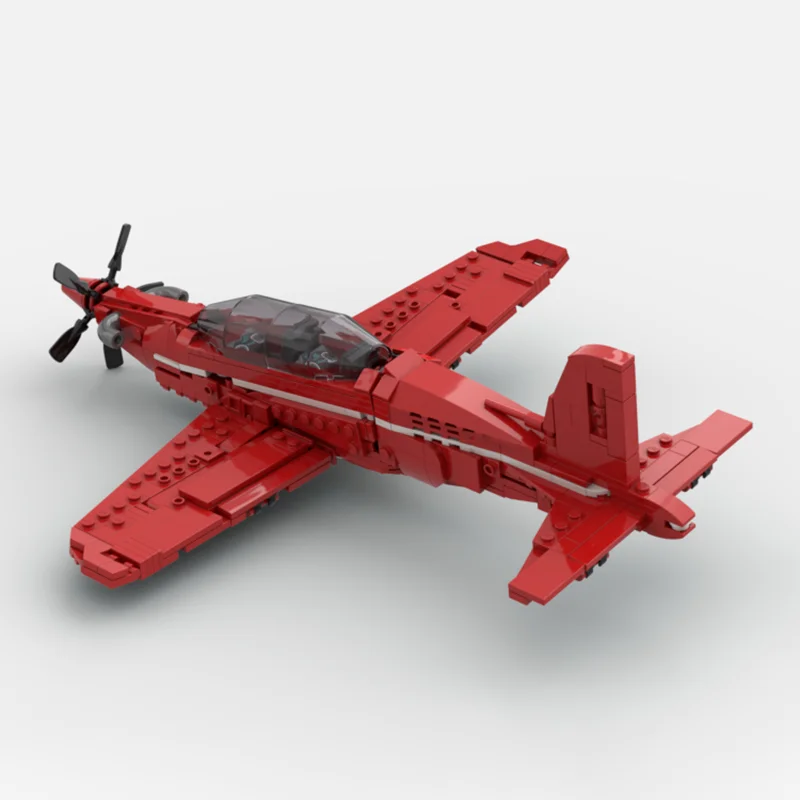 軍事戦闘機モデル Moc ビルディングブロックモジュラーピラタス PC-21 レンガモデル DIY アセンブリ建設おもちゃホリデー BirthdayGift