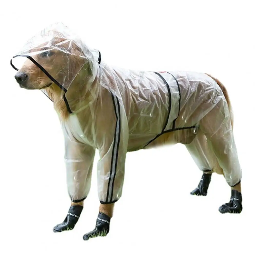 Pet Raincoat Transparent Waterproof Hooded Dog Four-legged Rain Out Clothes for Small Large Dogs Dog Accessories gatos одежда