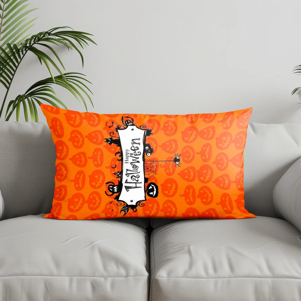 Home Decor Happy Halloween Pumpkin Pillow Suitable For Sofa Bedroom Car Pillow Cover Cushion Rectangular Back Cushion
