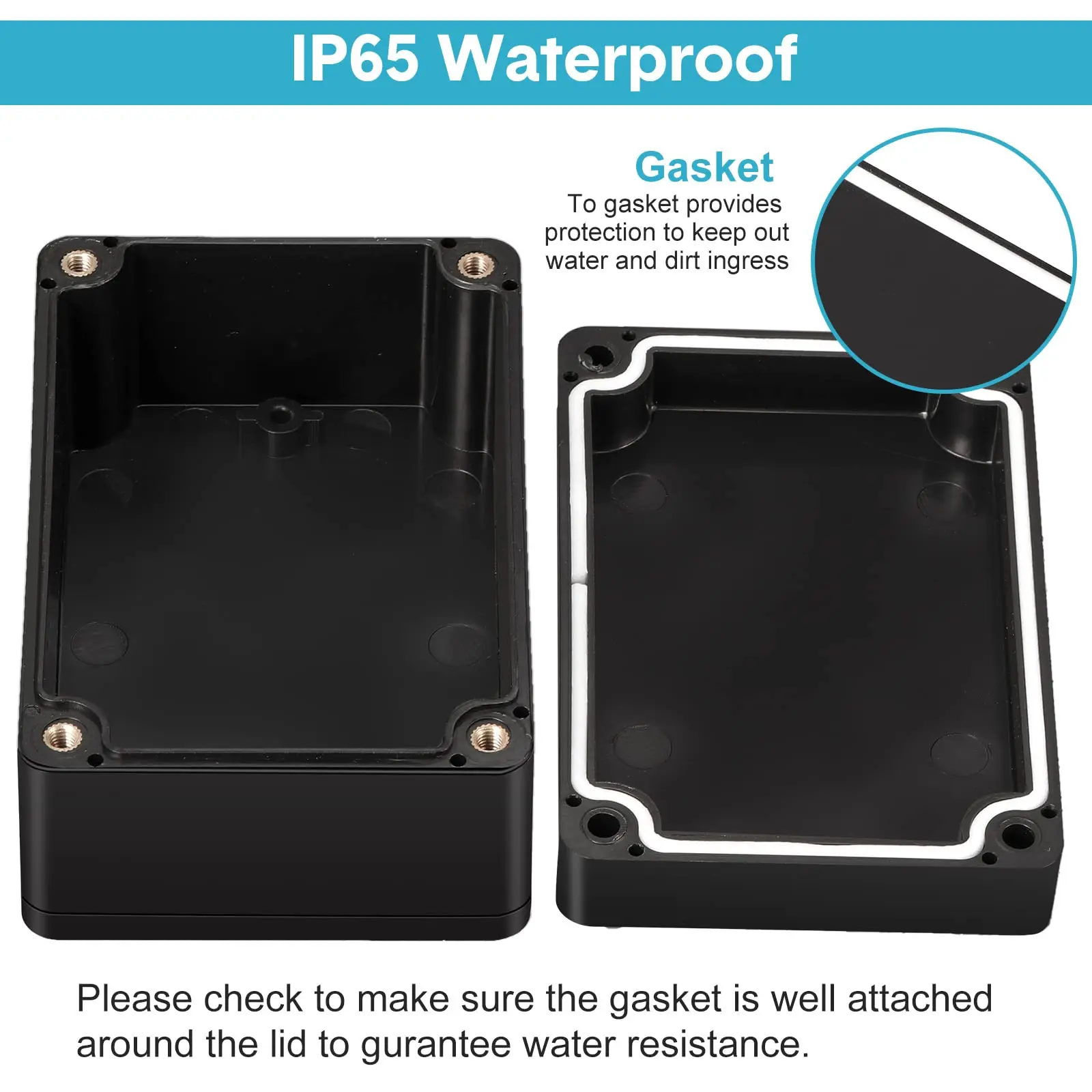 DIY Plastic Junction Box Waterproof Project Box Electrical Box Electrical Enclosure Box Outdoor Electrical Project Case Black