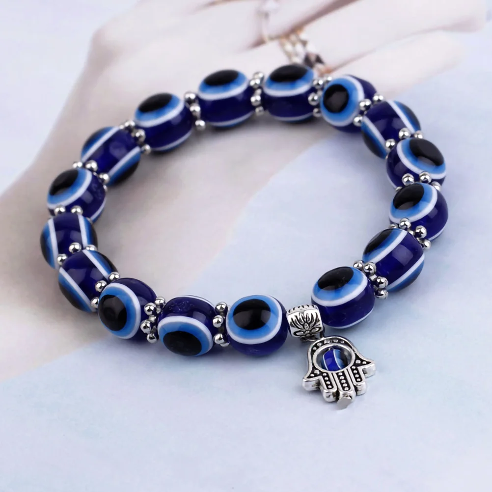 Pulseira de olho moda pulseiras decoração frisada jóias azul corrente de mão feminina senhorita