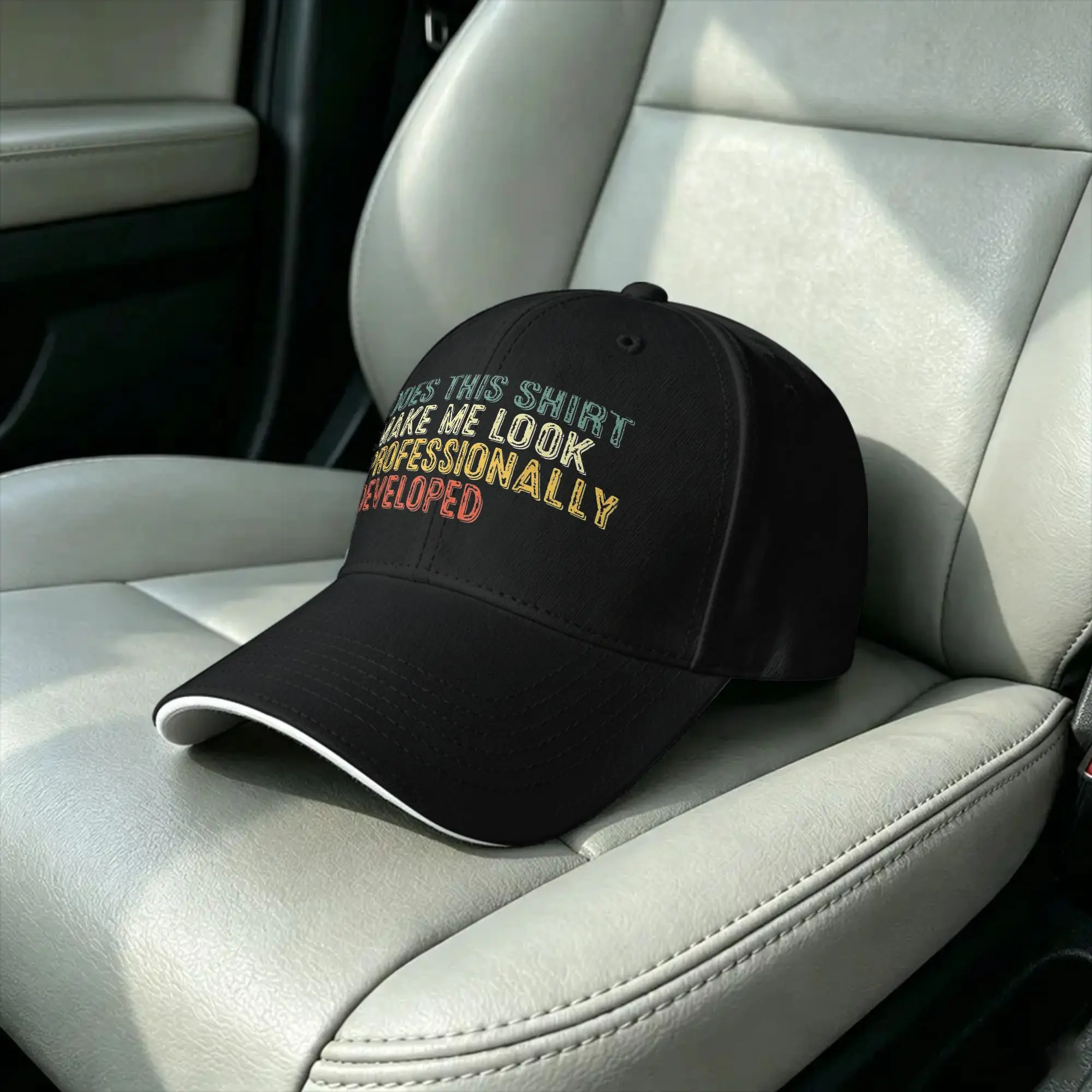 Does This Make Me Look Professionally Developed Casual Baseball Cap Summer  Trucker Hat Sun Tennis Skate Retro Baseball Caps