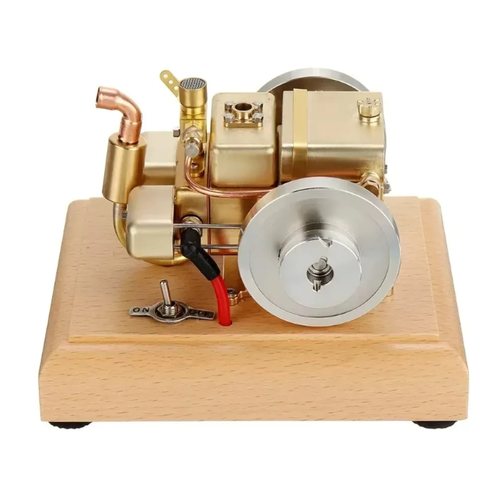 Retro Micro Engine Model Single Cylinder Copper Metal Internal Combustion Engine Mini Simulation Four Stroke Brass Engine Model