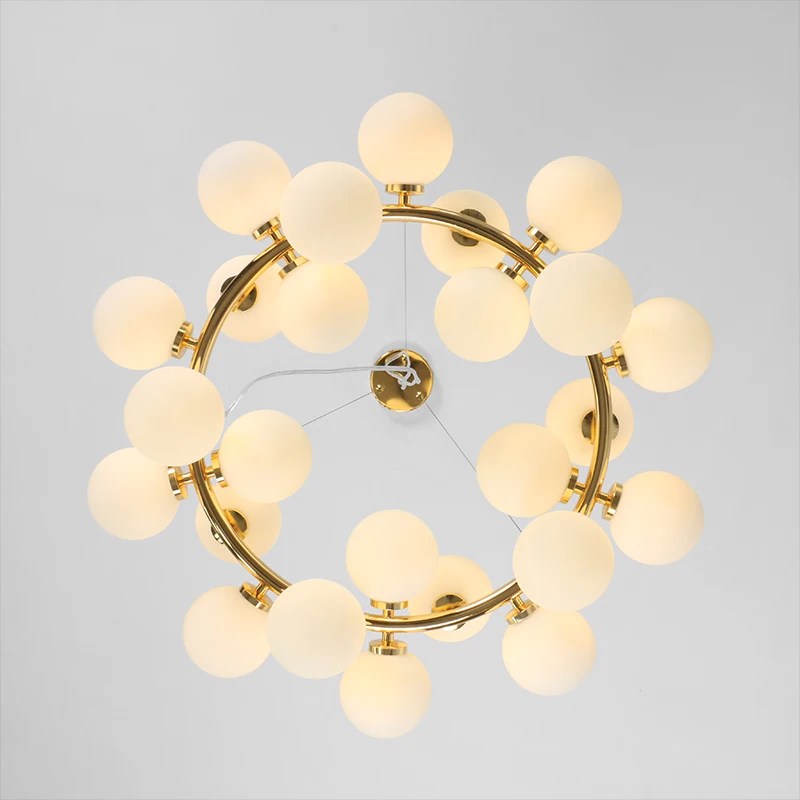 Novo feijão mágico pendurado lustre nordic multi-cabeça bola de vidro led decoração do quarto luz sala de estar decoração da lâmpada de ouro luminárias