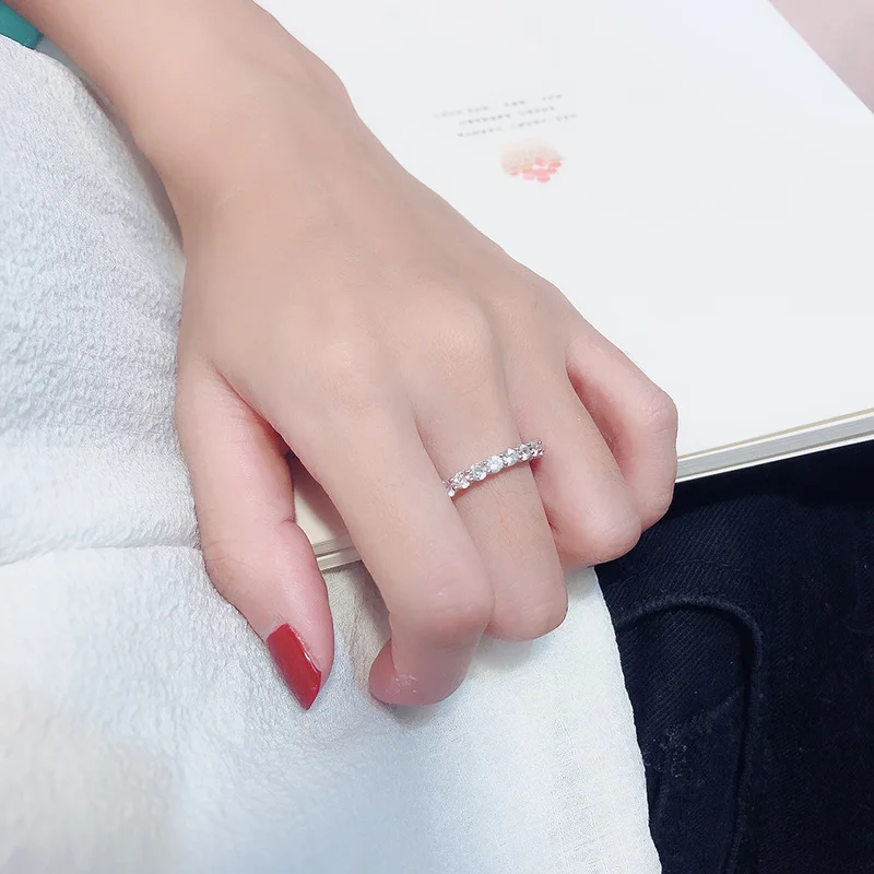 Handmade Brand Promise Ring Set Real S925 Sterling Silver zircon Engagement Wedding Band Rings for Women finger jewelry 4