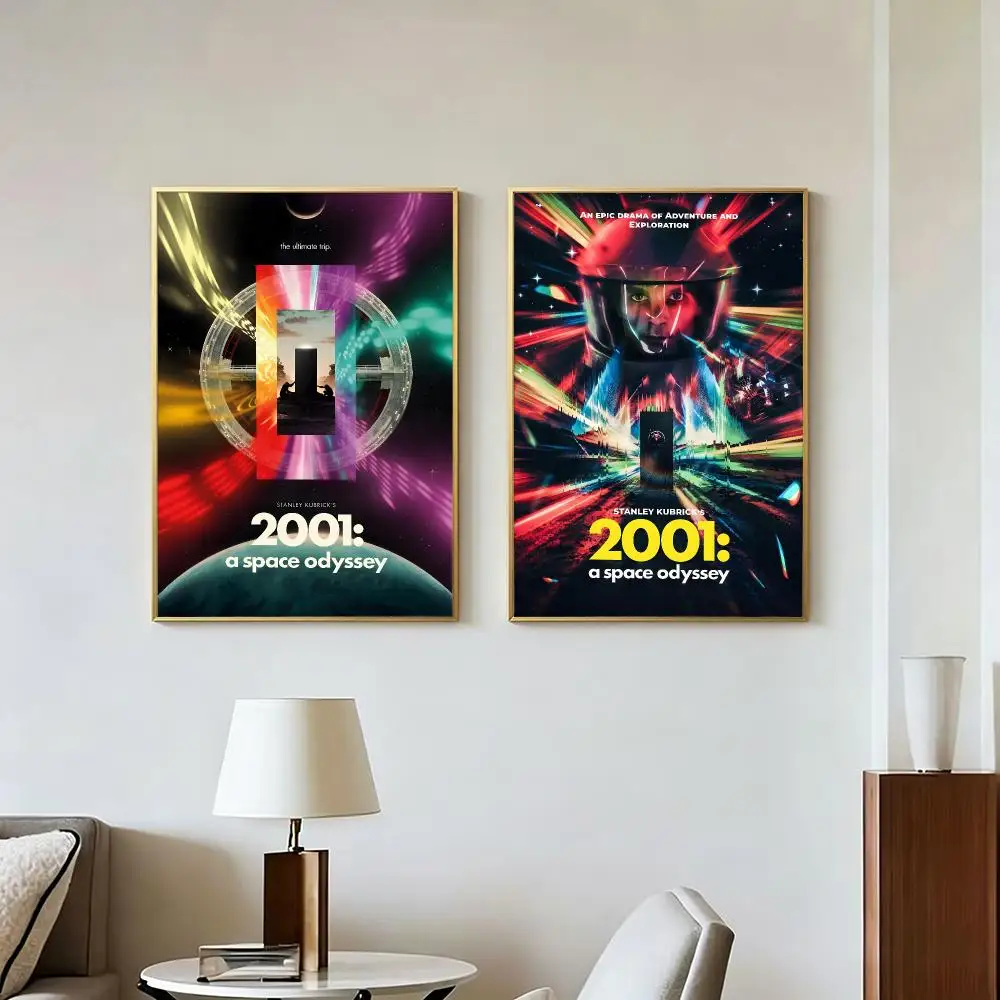 Movie 2001: A Space Odyssey Poster Peel And Stick Wall Art Self Adhesive PP Waterproof Wall Decor Living Room Bedroom Gift