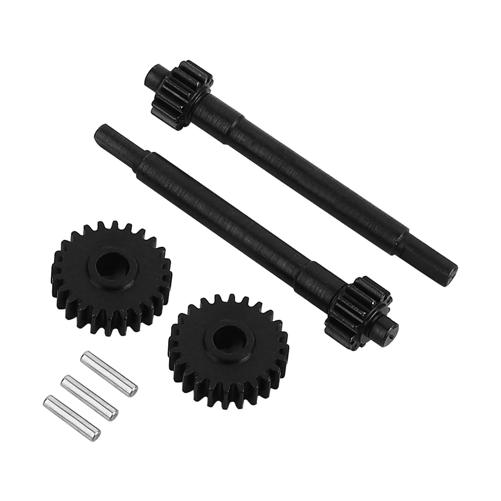 Steel Extended Rear Portal Gear Set 13.8g for Redcat Ascent 18 1/18 RC Crawler, Upgrade Replacement Parts Black