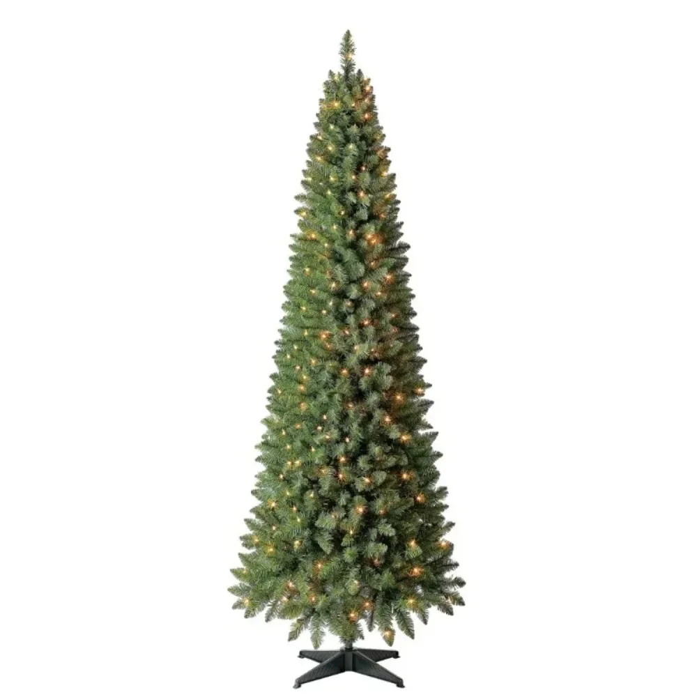 

7 ft Pre-Lit Brinkley Pencil Pine Artificial Christmas Tree, Clear LED Lights, by Holiday Time