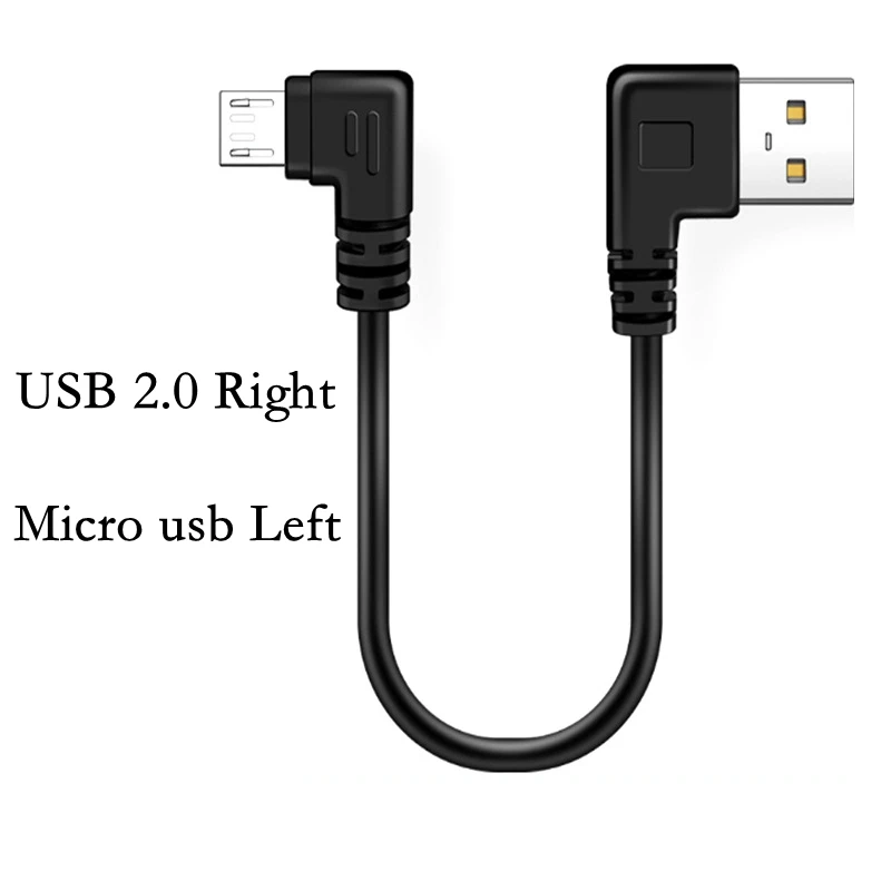 Up & Down & Left & Right Angled 90 Degree USB Micro USB Male to USB male Data Charge connector Cable 15cm 25cm 50cm for Tablet