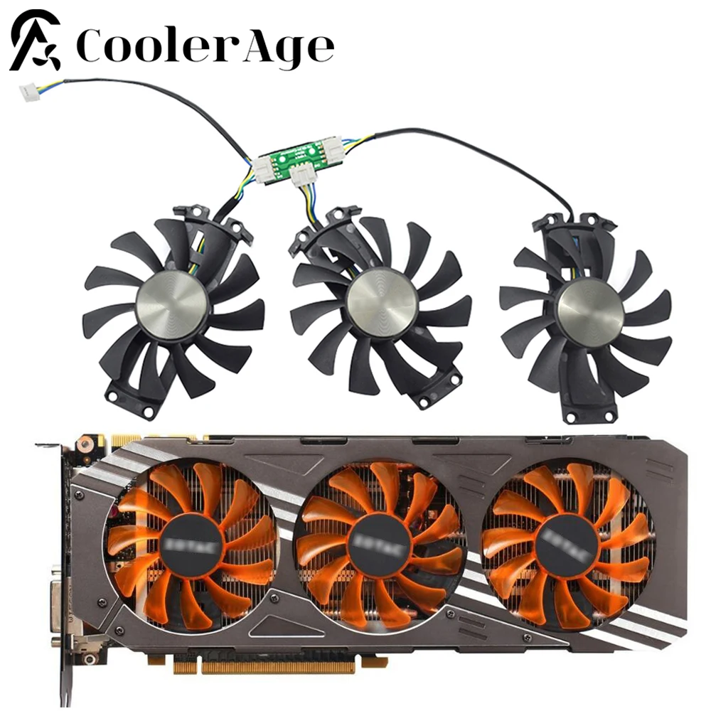 75MM GA81S2U GTX980 Video Card Fan For For ZOTAC Geforce GTX 980 AMP Edition 4G Graphics Card Cooling Fan