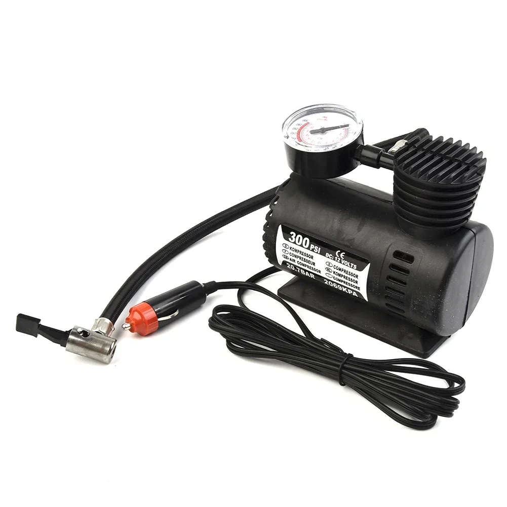 12V Air Pump Electric Inflator 300 PSI Compressor Portable  12V Mini Electric Kit Mini Car Tire Inflator Repair Tool