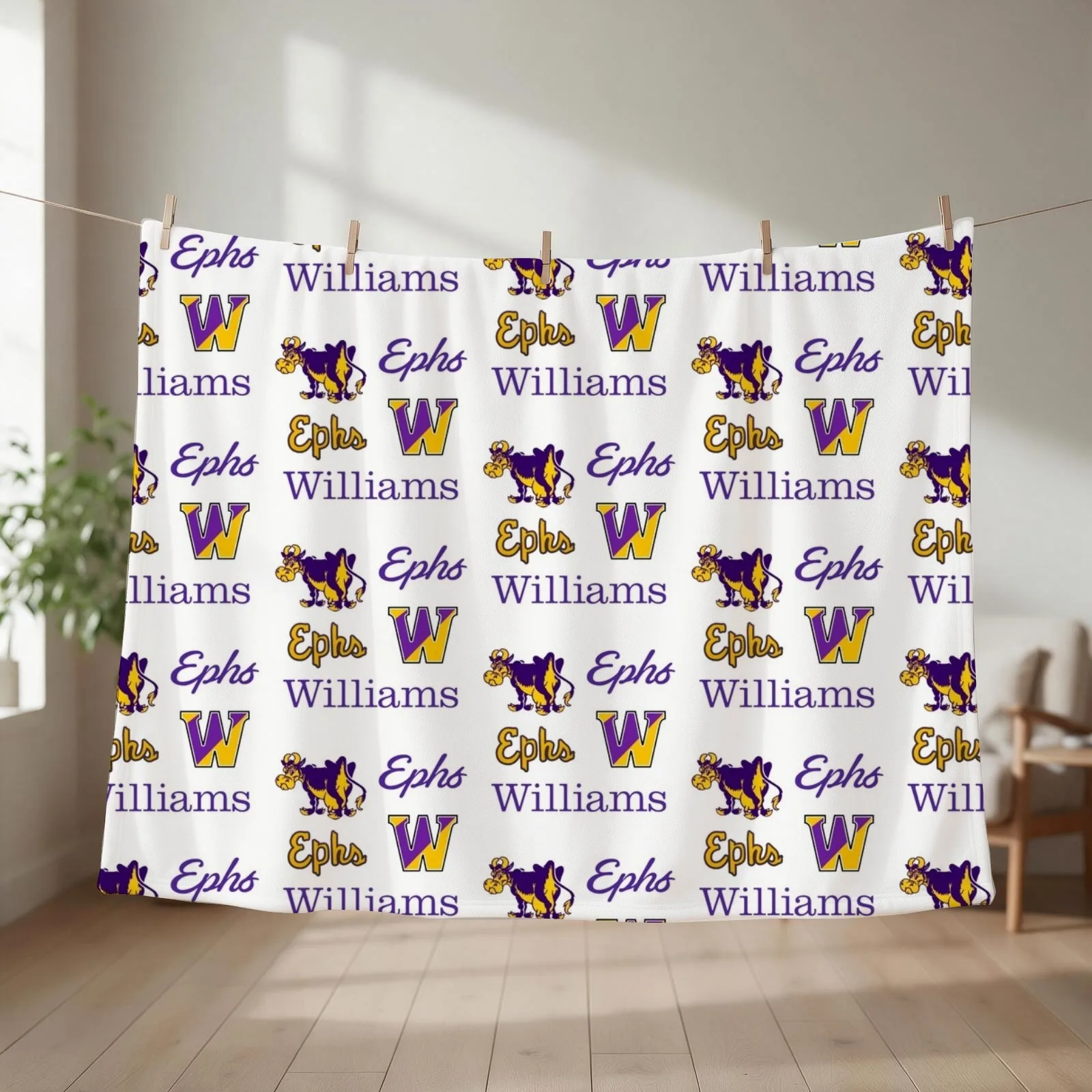williams college logo pack Throw Blanket couch cozy soft plush fuzzy picnic outdoor blanket