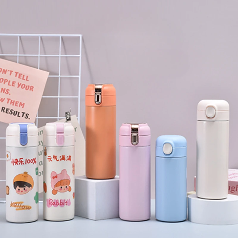 320/420ml Pastel 304 Stainless Steel Insulated Bottle, Matte Bounce Lid 