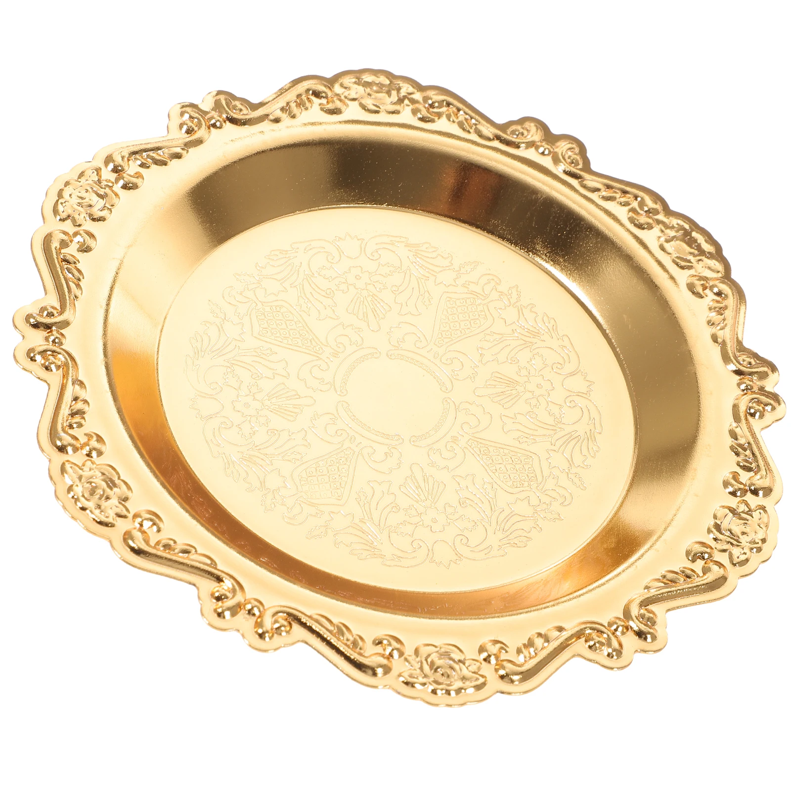 

Retro Jewelry Tray Organizer Decorative Storage Copper Plate for Rings Necklaces Earrings Bracelets Photo Display Home
