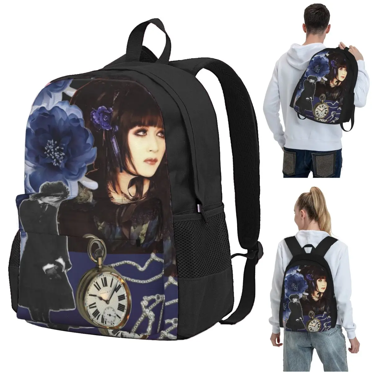 

Malice Mizer Visual Kei Japanese Rock Band Gothic Backpack Student BookBag Children School Bag Computer Shoulder for Boys Girls