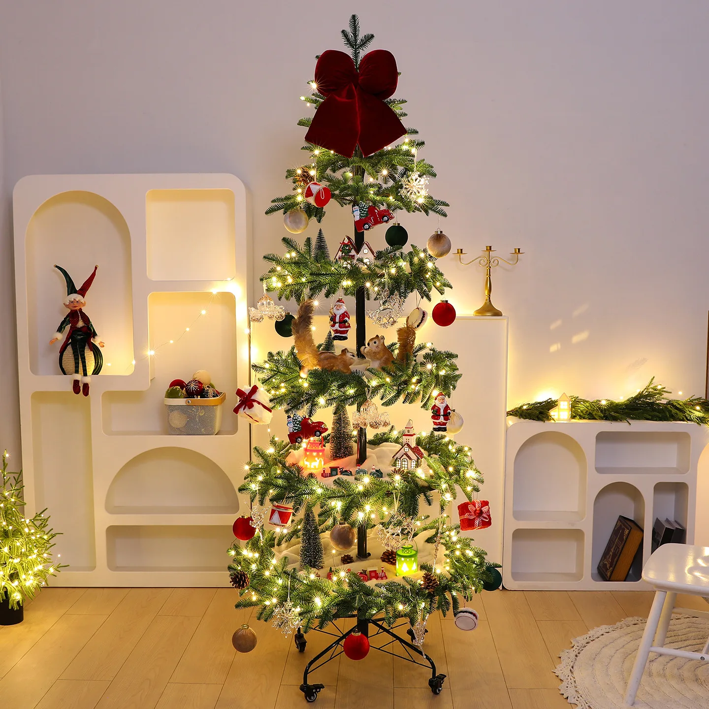 

New Trend Christmas Decoration Movable Christmas Tree Set Christmas Ornaments for Festive Scene Arrangement